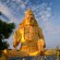 Goldene Lord Shiva Statue mit seinen Lingam am Koneswaram Tempel in Trincomalee